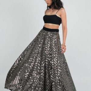 Georgette lehenga with sequence & zari work